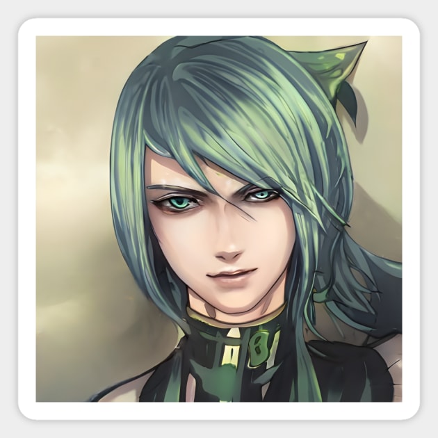 Green Hair Anime Boy Magnet by animegirlnft